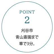 刈谷市青山斎苑まで車で3分。