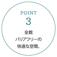 全館バリアフリーの快適な空間。